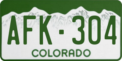 CO license plate AFK304