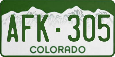 CO license plate AFK305