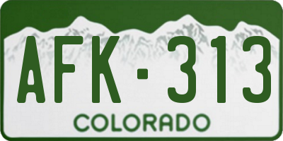 CO license plate AFK313