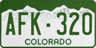 CO license plate AFK320