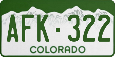 CO license plate AFK322