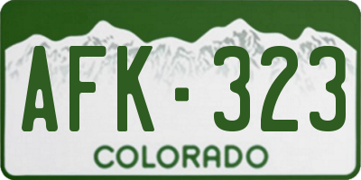 CO license plate AFK323