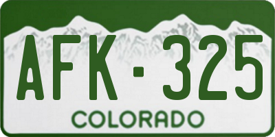 CO license plate AFK325