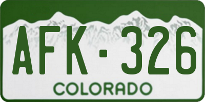 CO license plate AFK326