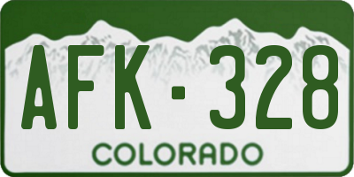 CO license plate AFK328