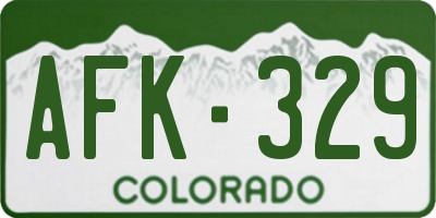 CO license plate AFK329