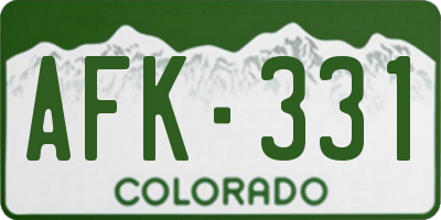 CO license plate AFK331