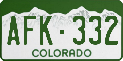 CO license plate AFK332
