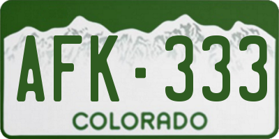 CO license plate AFK333