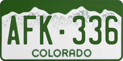 CO license plate AFK336