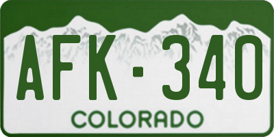 CO license plate AFK340