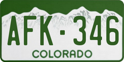 CO license plate AFK346