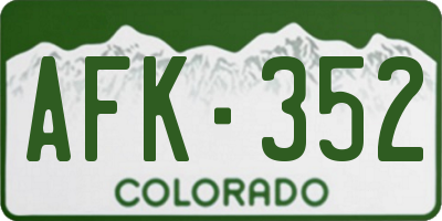 CO license plate AFK352