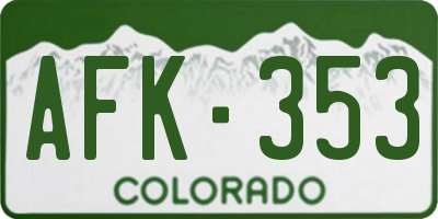 CO license plate AFK353