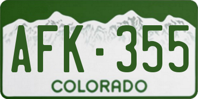 CO license plate AFK355