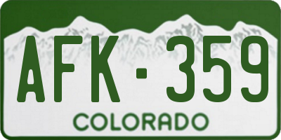 CO license plate AFK359