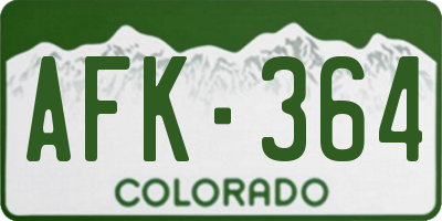 CO license plate AFK364
