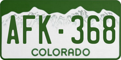 CO license plate AFK368