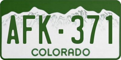 CO license plate AFK371