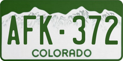 CO license plate AFK372