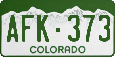 CO license plate AFK373