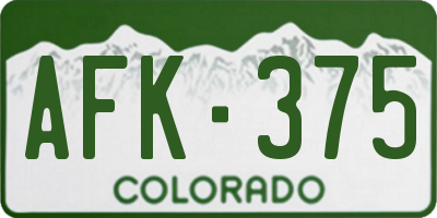 CO license plate AFK375