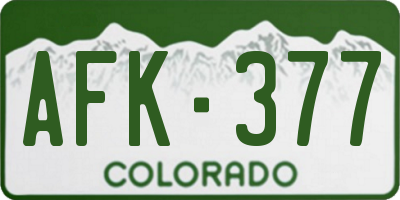 CO license plate AFK377