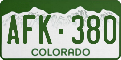CO license plate AFK380