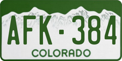 CO license plate AFK384