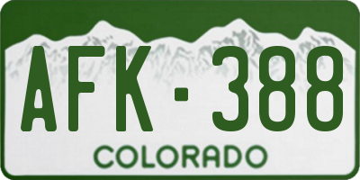 CO license plate AFK388