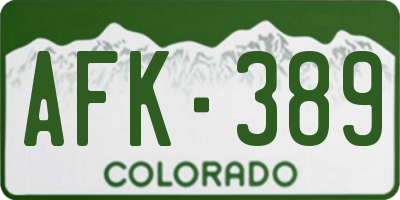CO license plate AFK389