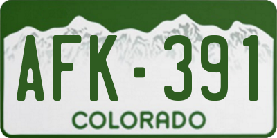 CO license plate AFK391