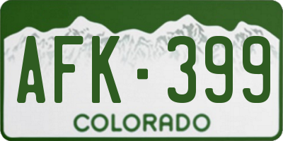 CO license plate AFK399