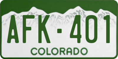 CO license plate AFK401