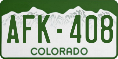 CO license plate AFK408