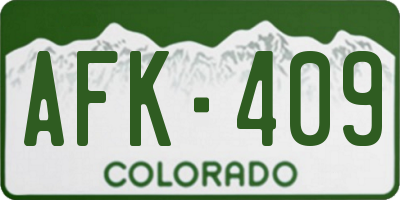 CO license plate AFK409