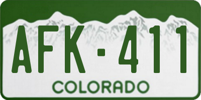 CO license plate AFK411