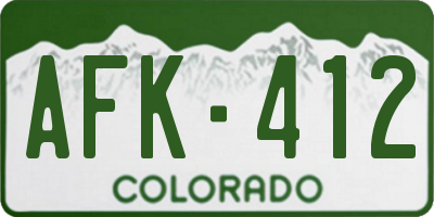 CO license plate AFK412