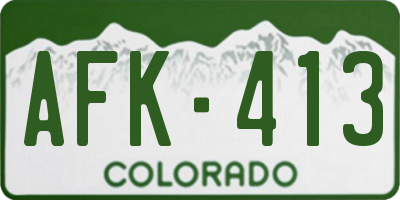 CO license plate AFK413