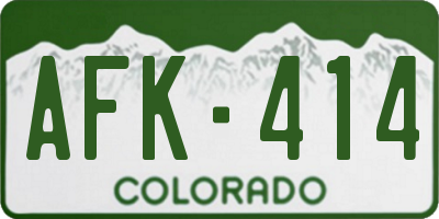 CO license plate AFK414