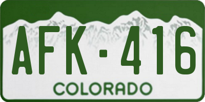CO license plate AFK416