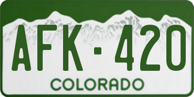 CO license plate AFK420