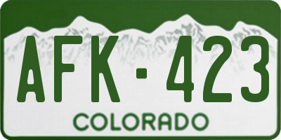 CO license plate AFK423