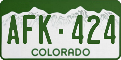 CO license plate AFK424
