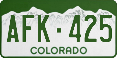 CO license plate AFK425