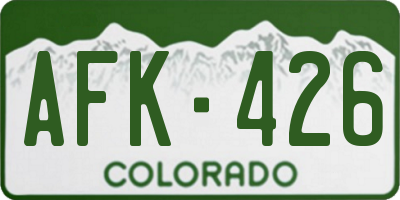 CO license plate AFK426