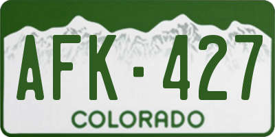 CO license plate AFK427
