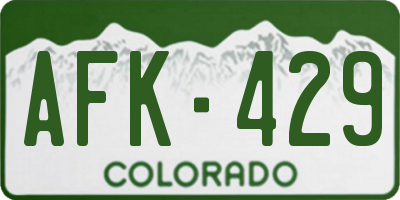 CO license plate AFK429