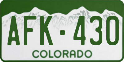 CO license plate AFK430