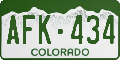 CO license plate AFK434